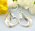 925 sterling silver earrings with curved fish shaped designed