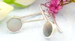 Sterling silver earrings with circle shape and abalone