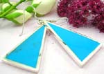 Sterling silver earring with turquoise and triangle shape design