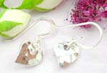 sterling silver earring with multi-facets heart shape pattern decor, fish hook for convenience closure 
