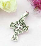 Sterling silver pendant with celtic eternal circle cross design