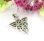 Sterling silver pendant design in triangle shape cut-out celtic knot work