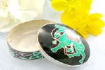 Sterling silver pill box with Camel and flower decor