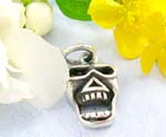 Angry skull design in 925 sterling silver pendant