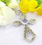 Multi marcasites and multi mini purple cz forming in cross shape design with 925 sterling silver pendant