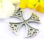 Cross with celtic knot decor each edge design with 925 sterling silver pendant 