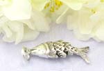 Sterling silver pendent design with moveable fish in curve shape