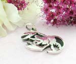 Sterling silver pendant with lobster and onyx