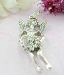Sterling silver pendant with angel holding a heart