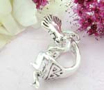 Sterling silver pendant with cool man bend his body