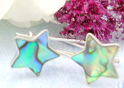 Afordable wholesale sterling silver jewelry shopping online sterling silver earrings with star shape and abalone 