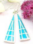 Sterling silver earring with triangle shape and turquoise