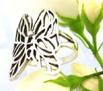 Sterling silver ring carved-out with butterfly shape