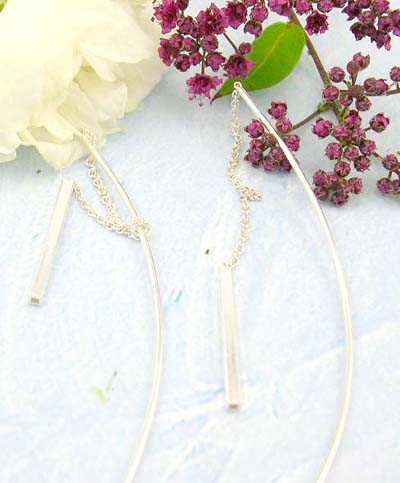 Dangle jewelry shopping store wholesale sterling silver ear thread, or call threader earring, ear dangle string  